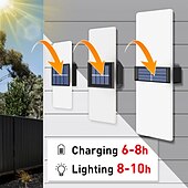 cheap Outdoor Wall Lights-2pcs Solar Wall Lights 2 Modes Lighting Outdoor Waterproof LED Wall Lamp Intelligent Light Control Garden Fence Lights Solar Lamp Courtyard Street Landscape Light