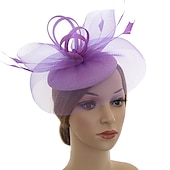 levne Fascinátory-fascinátory kentucky derby klobouk pokrývka hlavy organza polyester / polyamid fedora klobouk poddajný klobouk závojový klobouk čajový večírek dostih dámy den vintage styl vintage elegantní s