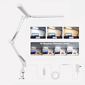 cheap Desk Lamps-LED Reading Desk Lamp 24W Folding Swing Arm Desk Lamp with Clamp Dimmable Suitable for Workbench Home Eye Care Office Study Shustar