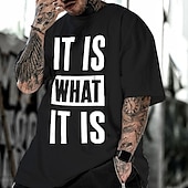 abordables Camiseta gráfica para hombres-Hombre Graphic Letra Camiseta Tee 100% Algodón Manga Corta Gráfico Camisa Negro Blanco Gris Camiseta cómoda Vacaciones Ropa Cotidiana Ropa de diseñador de moda