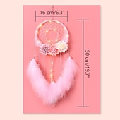 billige Dekorative lys-led drømmefanger veggdekor batteridrevet kreativ veving fjær vindklokke lys hjem soverom jente rom dekorasjonslampe beste bursdagsgave til venner