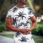 billiga Tropiske ferietrøjer-Herr Grafisk Kokosnötsträd T-shirt T-shirts Kortärmad T-shirt 3D-tryck Rund hals Skjorta Mode Hawaiisk Designer Utomhus Ledigt Dagligen Svart Ljusgrön Vin Vår &amp; sommar Kläder S M L XL 2XL 3XL