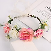 economico Accessori per acconciature-fascia del fiore rosa corona floreale di boho cerchio dei capelli della ghirlanda copricapo della boemia copricapo donne del copricapo corona delle ragazze fasce per capelli a foglia decorazione del