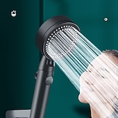 baratos Utensílios de Casa de Banho-Cabeça de chuveiro de 5 modos com bico anti-queda portátil, spray portátil de alta pressão e alto fluxo para economia de água com interruptor de pausa liga / desliga, acessórios de banheiro com