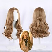 cheap Movie Character Wigs-Synthetic Wig Megan M3GAN Curly Middle Part Machine Made Wig Medium Length A1 Synthetic Hair Women&#039;s Party Easy to Carry Fashion Brown Carnival Wigs