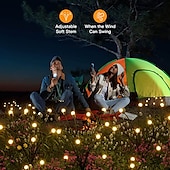 economico Luci paesaggistiche-2/4 confezioni luci lucciola solari impermeabili all&#039;aperto due modalità di luce persistente e lampeggiante 6/8/10 teste bianco caldo bianco multi colore