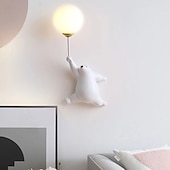 cheap Indoor Wall Lights-LED Wall Lights Little Cartoon Balloon Bear Cute Wall Lamp for Boy Girl Children&#039;s Room Bedroom Wall Sconces with 3D Printing Moon Wall Sconce Lighting