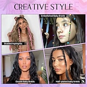 cheap Ponytails-Braid Hair Extensions 4 PCS Baby Braids Front Side Bang Curtain Bang Clip in Hair Extensions Long Braided Hair Piece Natural Soft Synthetic Hair for Women Daily Wear 20 Inch Cool Light Blonde