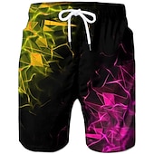 baratos Impressão Geométrica-Homens Gráfico Geométrica Calção Justo de Natação Shorts de Natação Bermuda de Surf Cintura Média Havaiana Designer Boho Casual Diário Feriado Com Cordão com forro de malha Cintura elástica Designer