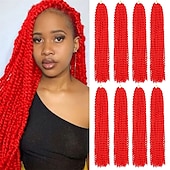 cheap Crochet Hair-Passion Twist Hair 12 Inch Water Wave Crochet Hair for Black Women Short Passion Twist Crochet Hair for Butterfly Locs 8 Packs Bob Spring Twist Hair Synthetic Curly Crochet Passion Twist Braiding Hair