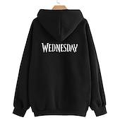 economico Grafica di personaggi di cartoni animati e film-Mercoledì Addams Famiglia Addams Thing Felpa con cappuccio Stampa Classico Stile di strada Per Da coppia Per uomo Per donna Per adulto Stampa a caldo Casual / quotidiano