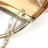 abordables Pochettes et sacs à main de soirée-sac à main de soirée élégant en or pour femme – sac à main métallique plissé avec poignée en strass pour femme, mariage, fête et événements officiels