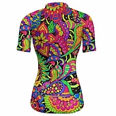 cheap Women&#039;s Jerseys-Women&#039;s Cycling Jersey Short Sleeve Bike Jersey Top with 3 Rear Pockets Mountain Bike MTB Road Bike Cycling Breathable Quick Dry Moisture Wicking Reflective Strips Yellow Pink Red Graphic Floral