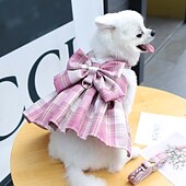 abordables Robes-Chien Chat Harnais Robe Mode Mignon Basique Lavable Confortable Extérieur Décontracté Quotidien Promenade Vêtements pour Chiens for Bichon Frisé Spitz Nain Bébé Animal Papillon Petit