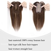 economico Pezzi di capelli umani e toupet-scelte 120% densità base di seta parrucchino superiore 100% estensioni dei capelli umani clip in su capelli topper per le donne parte superiore dei capelli fatta a mano parte centrale con perdita di