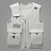 economico Gilet-Per uomo Gilet da pesca Gilet / gilet da escursionismo Gilet / Gilet Superiore Esterno Portatile Ultra leggero (UL) Traspirante Leggero Grigio beige Nero Giallo Caccia Pesca Spiaggia