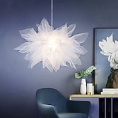 cheap Cluster Design-LED Pendant Light White Mesh Chandelier Modern Pendant Light Wedding Room Living Room Girls Room Bedroom Chandelier Personality Creative Romantic Lighting