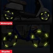 abordables Bandes de Décoration-40 pièces moyeu de roue de voiture bande réfléchissante autocollant roue de moto de voiture autocollant d&#039;avertissement réfléchissant fort jante de pneu autocollants réfléchissants accessoires de