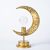 abordables Luces decorativas de Ramadán-Ramadán eid mubarak luces decorativas lámpara de noche iluminación de vacaciones festival de ramadán musulmán led castillo estrella luna luz de noche hogar dormitorio decoración