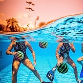 ieftine Distracție Outdoor &amp; Sport-înot copii pentru adulți multiplayer jucării subacvatice creative pepene verde simulare minge sărită pepene verde cu bile de cauciuc joc de biliard