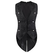 preiswerte Oberbekleidung-Retro Vintage Mittelalterlich Renaissance Mantel Weste Prinz Ritter Edelmann Jacquard Herren Steampunk Maskerade Erwachsene Weste