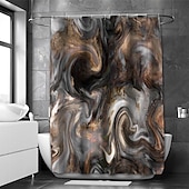 cheap Shower Curtains-Shower Curtain with Hooks 180cm*180cm(70&quot;*70&quot;) Polyester Washable Waterproof Marble Abstract Pattern