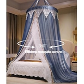 cheap Bed Canopies &amp; Drapes-Indoor Mosquito Net Bed Canopy Mosquito Net with Top Easy Installation Suitable for Couples Family, Romantic Atmosphere in Summer Encryption Thickening Version