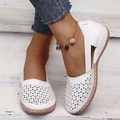 halpa Naisten matalakantaiset kengät-naisten valkoiset leikatut slip-on flats - mukavat vapaa-ajan kengät päivittäiseen käyttöön