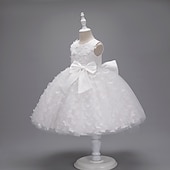 voordelige Bloemenmeisjes Jurken-Kinderen Voor meisjes Bloemenmeisjesjurk Feestjurk Vlinder Mouwloos Bruiloft Feest Doopjurk Prinses Polyester Roze prinsessenjurk Bloemenmeisjesjurk Zomer 3-10 jaar Wit Champagne Blozend Roze