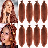 cheap Crochet Hair-8 Packs Pre-Separated Springy Afro Twist Hair Suitable for Damaged Soft Locs Synthetic Marley Twist Braiding Hair