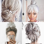cheap Ponytails-Messy Buns Hairpiece Hair Scrunchies Full Thick Updo Hair Piece With Elastic Rubber Band Hair Bun Extension Curly Wavy Synthetic Donut Hair Chignons For Women Girls