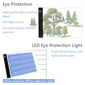 abordables 123496-LED lumière pad artiste boîte à lumière table traçage planche à dessin pad diamant peinture outils de broderie ultra mince a4 a3 a5 taille