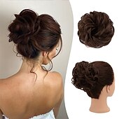 economico Chignon-pezzo di capelli chignon disordinato rswete instant rose bun capelli scrunchie posticci per le donne pezzi di capelli ricci ondulati chignon coda di cavallo estensioni dei capelli updo parrucchino