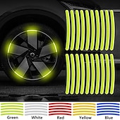 abordables Bandes de Décoration-40 pièces moyeu de roue de voiture bande réfléchissante autocollant roue de moto de voiture autocollant d&#039;avertissement réfléchissant fort jante de pneu autocollants réfléchissants accessoires de