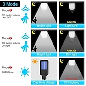 abordables Lampadaires-2 pack lampadaires solaires capteur de mouvement extérieur led appliques murales projecteurs télécommande solaire lampadaire étanche à induction lampe de jardin applique de jardin lampe de jardin