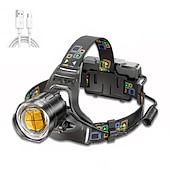 cheap Head Lights-LED Headlamp Rechargeable Outdoor Super Bright With XHP90 Lamp Beads Waterproof Headlight Power Display Suitable For Exploration Hunting Fishing