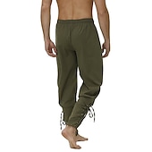 baratos calça casual-Homens Corredor Calças Calça casual Com Cordão Cintura elástica Côr Sólida Palco Streetwear Moda Punk e gótico Ajuste Largo Preto Branco