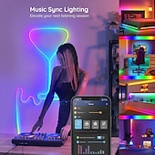cheap WiFi&amp;Music Control-LED Strip Lights 1m-30m RGBIC WS2812b Bluetooth App Control Chasing Effect Lights Flexible Tape Diode Ribbon TV BackLight Room Decorate
