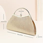 abordables Pochettes et sacs à main de soirée-sac à main de soirée élégant en or pour femme – sac à main métallique plissé avec poignée en strass pour femme, mariage, fête et événements officiels