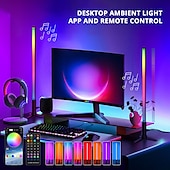 Недорогие Умный ночной свет-Смарт-светодиодная лампа LED Бар RGB Подъёмная ритмическая ночная лампа Музыка Bluetooth APP Пульт управления прикроватным настольным компьютерным игровым телевизионным атмосферным светом Shustar
