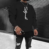 economico Felpe 3D da uomo-Per uomo Tinta unica Maglione Manica Lunga Felpa Girocollo Streetwear Abbigliamento Sportivo Essenziale Stampa a caldo Sport &amp; Outdoor Casuale Abbigliamento casual alla moda Oversize Primavera Autunno