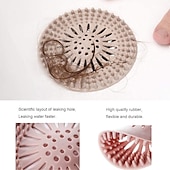 abordables brosse de toilette-Attrape-cheveux 5pcs, bouchon de cheveux en silicone durable, couvercles de drain de douche, facile à installer et à nettoyer, convient pour la baignoire et la cuisine de la salle de bain