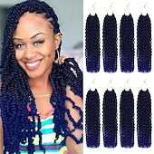 cheap Crochet Hair-Passion Twist Hair 12 Inch Water Wave Crochet Hair for Black Women Short Passion Twist Crochet Hair for Butterfly Locs 8 Packs Bob Spring Twist Hair Synthetic Curly Crochet Passion Twist Braiding Hair