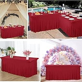 abordables Nappes-Housse de table en spandex nappe d&#039;extérieur blanche 6 pieds 4 pieds 8 pieds nappe à ressort noire extensible rectangulaire pour patio, pique-nique, mariage, salle à manger, pâques, cuisine