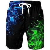 baratos Impressão Geométrica-Homens Gráfico Geométrica Calção Justo de Natação Shorts de Natação Bermuda de Surf Cintura Média Havaiana Designer Boho Casual Diário Feriado Com Cordão com forro de malha Cintura elástica Designer