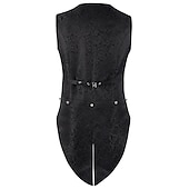 preiswerte Oberbekleidung-Retro Vintage Mittelalterlich Renaissance Mantel Weste Prinz Ritter Edelmann Jacquard Herren Steampunk Maskerade Erwachsene Weste