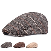 economico Cappelli da uomo-Per uomo Cappello basco Berretto in tweed Marrone Beige Cotone Streetwear Moda La moda degli anni &#039;20 Esterno Giornaliero Per uscire Banda Caldo