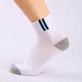 economico calzini da uomo-Per uomo 5 coppie Calzini Squadra di calcio Giallo Chiaro Nero Colore Color Block Da tutti i giorni Da mare Fine settimana Medio spessore Autunno inverno Top caldi