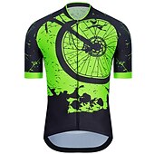 preiswerte Radtrikot Herren-Herren Radtrikot Grafik Lustig Kurzarm Fahhrad Trikot Oberteil mit 3 Gesäßtaschen Mountainbike MTB Straßenradsport Schnelltrocknend Reflektierende Streifen Rückentasche Feuchtigkeitsableitend Sport