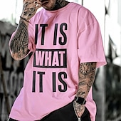 abordables Camiseta gráfica para hombres-Hombre Graphic Letra Camiseta Tee 100% Algodón Manga Corta Gráfico Camisa Negro Blanco Gris Camiseta cómoda Vacaciones Ropa Cotidiana Ropa de diseñador de moda